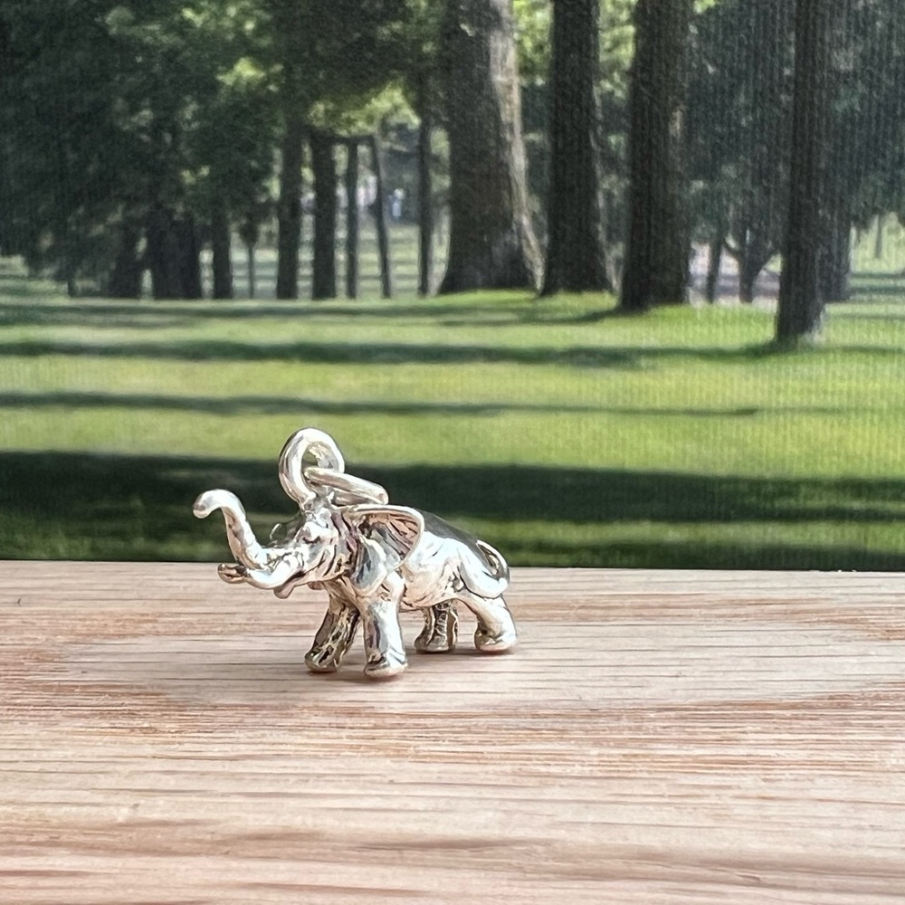 Elephant Charm Pendant – Vintage NOS Sterling Silver 925 - Picture 2 of 7